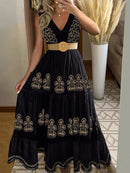 Vestido Longo Mabel Sem Manga Boêmio