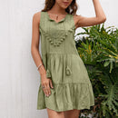 Vestido Verão Margo Sem Mangas Midi Renda